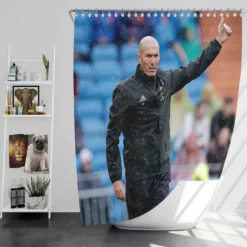 Real Madrid Football Zinedine Zidane Shower Curtain