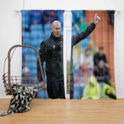 Real Madrid Football Zinedine Zidane Window Curtain