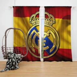 Real Madrid Inspiring Spanish Club Window Curtain