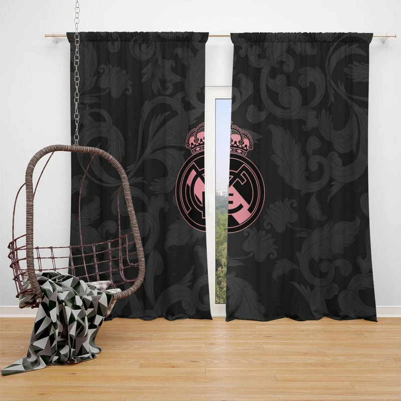 Real Madrid Logo Copa De La Liga Club Window Curtain