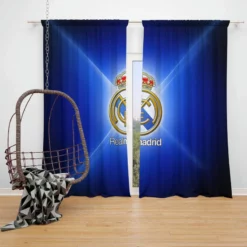 Real Madrid Logo Spain Football Club Window Curtain