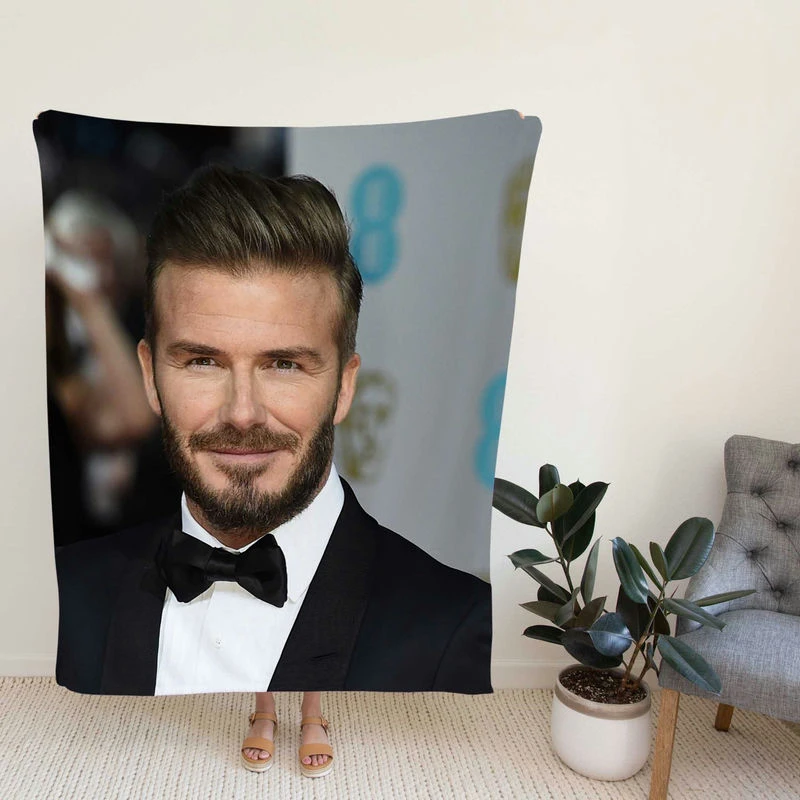 Real Madrid Officiel Player David Beckham Fleece Blanket