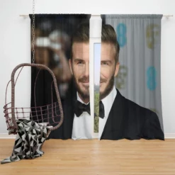 Real Madrid Officiel Player David Beckham Window Curtain