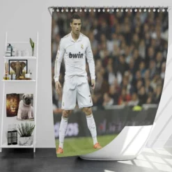 Real Madrid Soccer Player Cristiano Ronaldo Shower Curtain