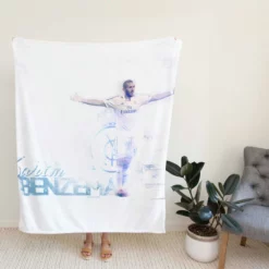 Real Madrid Soccer Player Karim Benzema Fleece Blanket