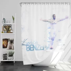 Real Madrid Soccer Player Karim Benzema Shower Curtain