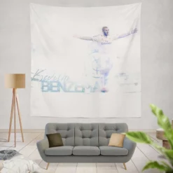 Real Madrid Soccer Player Karim Benzema Tapestry