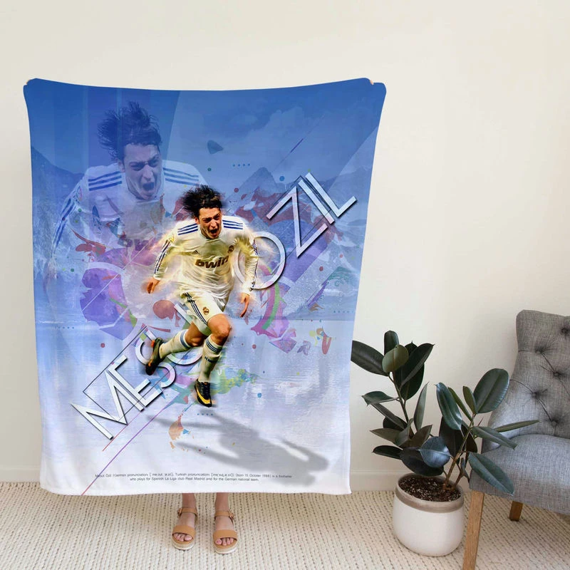 Real Madrid Soccer Player Mesut Ozil Fleece Blanket