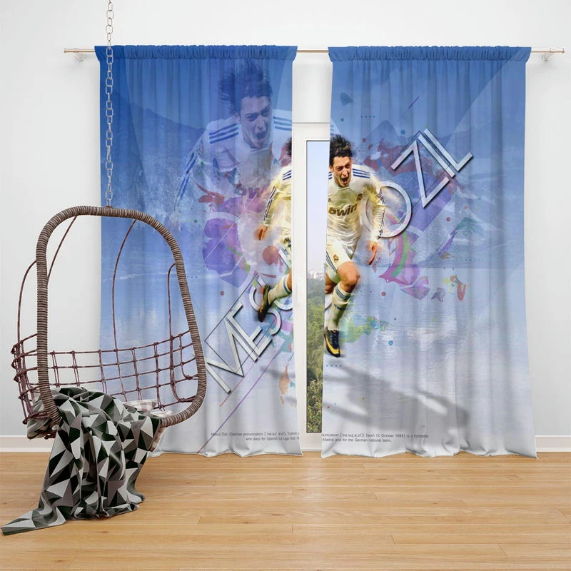 Real Madrid Soccer Player Mesut Ozil Window Curtain