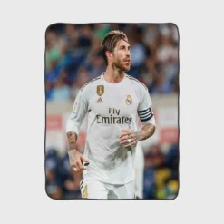 Real Madrid Soccer Player Sergio Ramos Fleece Blanket 1