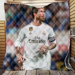 Real Madrid Soccer Player Sergio Ramos Quilt Blanket