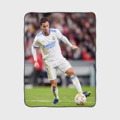 Real Madrid Star Football Player Eden Hazard Fleece Blanket 1