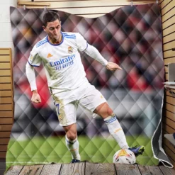 Real Madrid Star Football Player Eden Hazard Quilt Blanket