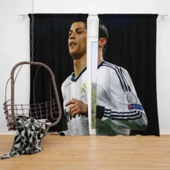 Real Madrid Top Ranked Cristiano Ronaldo Window Curtain