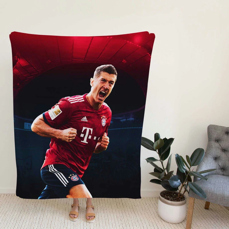 Robert Lewandowski Celebrated Football Player Fleece Blanket