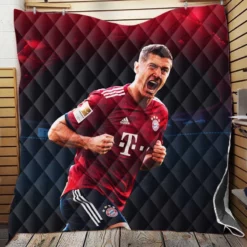 Robert Lewandowski Celebrated Football Player Quilt Blanket