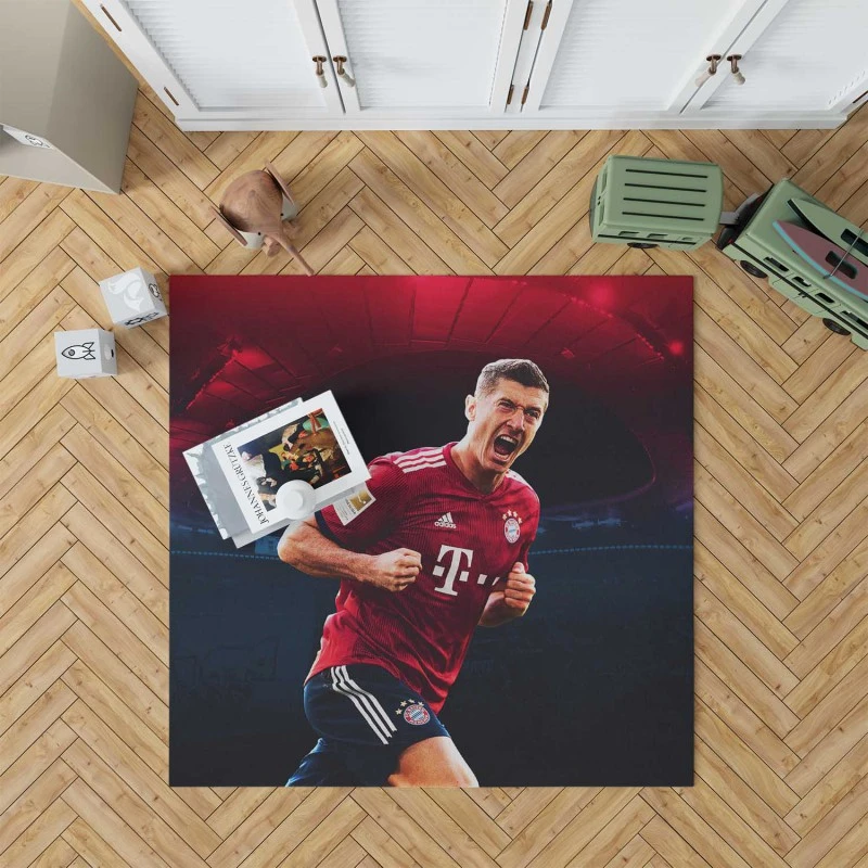 Robert Lewandowski Celebrated Football Player Rug