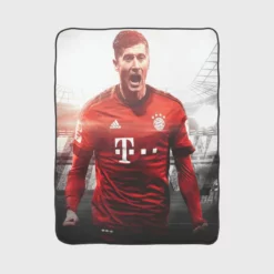 Robert Lewandowski Competitive Football Player Fleece Blanket 1