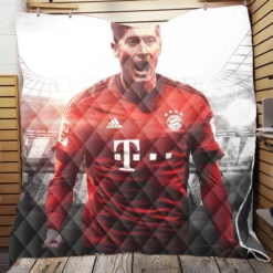 Robert Lewandowski Competitive Football Player Quilt Blanket