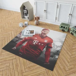 Robert Lewandowski Competitive Football Player Rug 1