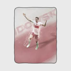 Robert Lewandowski Dependable Polish Sports Player Fleece Blanket 1