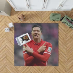 Robert Lewandowski European Cup Winners Cup Rug