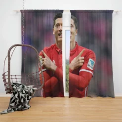 Robert Lewandowski European Cup Winners Cup Window Curtain