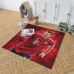 Robert Lewandowski Focused Football Player Rug 1