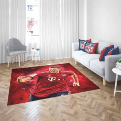 Robert Lewandowski Focused Football Player Rug 2