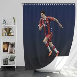 Robert Lewandowski Football Player Art Shower Curtain