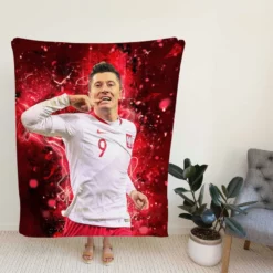 Robert Lewandowski Hardworking Polish Sports Player Fleece Blanket