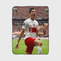 Robert Lewandowski Polish Footballer Fleece Blanket 1