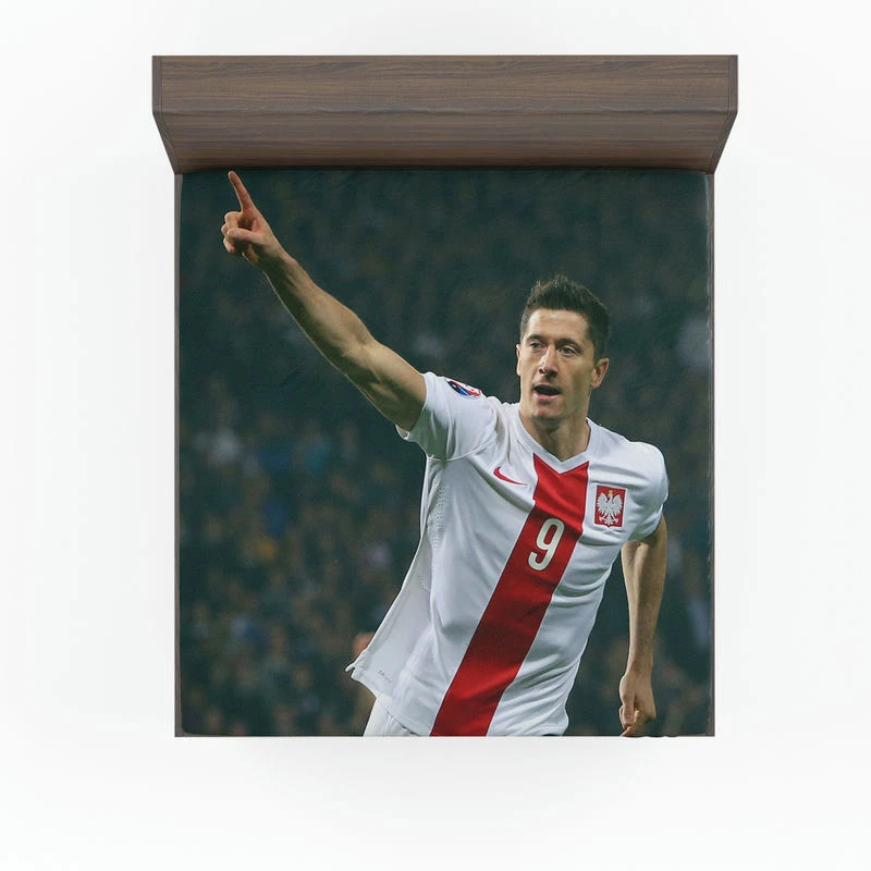 Robert Lewandowski Polish World Cup Player Fitted Sheet