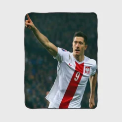 Robert Lewandowski Polish World Cup Player Fleece Blanket 1