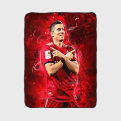 Robert Lewandowski Sports Player Fleece Blanket 1