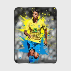 Roberto Firmino fastidious Brazil Footballer Fleece Blanket 1