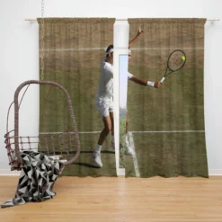 Roger Federer Australian Open Tennis Player Window Curtain