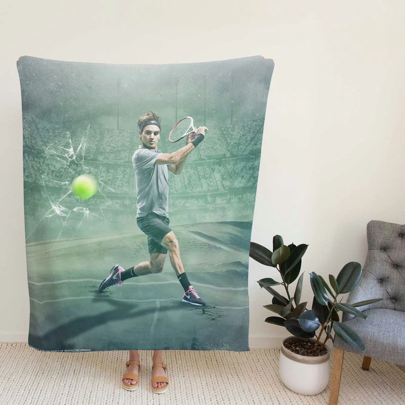 Roger Federer Davis Cup Tennis Player Fleece Blanket
