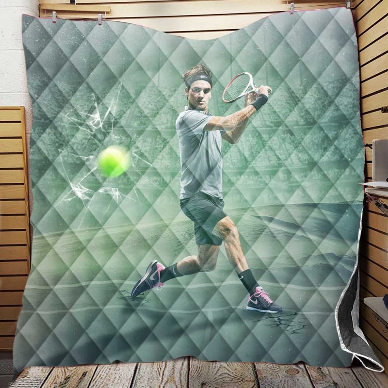 Roger Federer Davis Cup Tennis Player Quilt Blanket