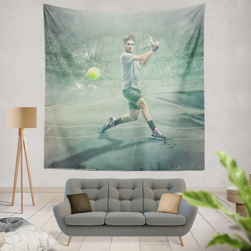 Roger Federer Davis Cup Tennis Player Tapestry