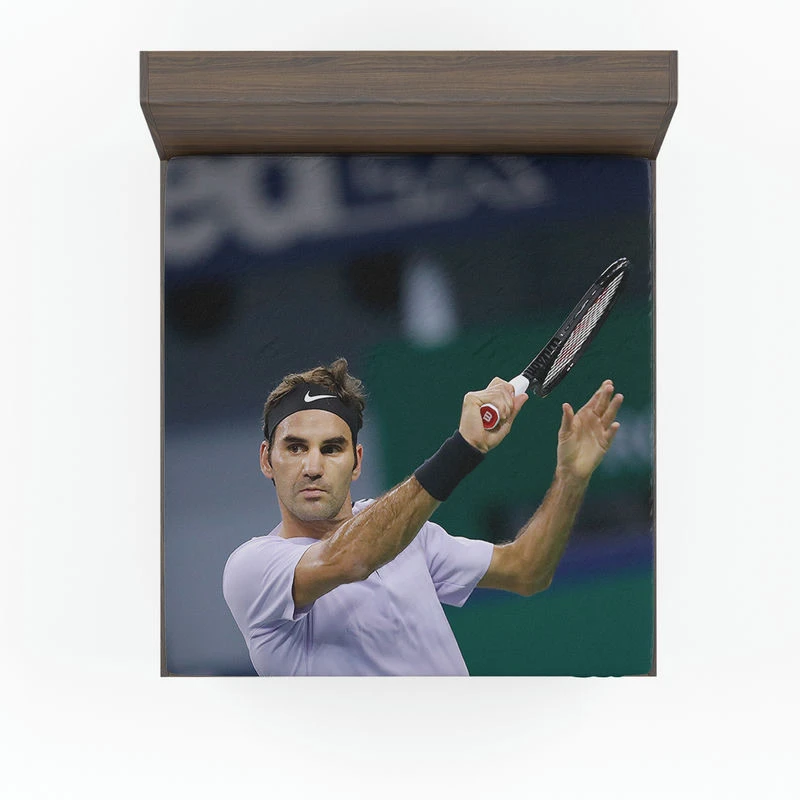 Roger Federer Grand Slam Tennis Player Fitted Sheet