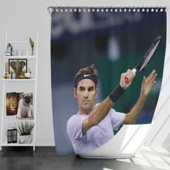 Roger Federer Grand Slam Tennis Player Shower Curtain