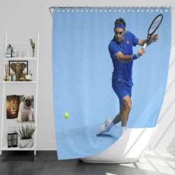 Roger Federer Olympic Tennis Player Shower Curtain