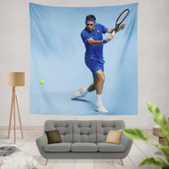 Roger Federer Olympic Tennis Player Tapestry