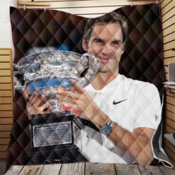 Roger Federer Top Ranked Tennis Player Quilt Blanket