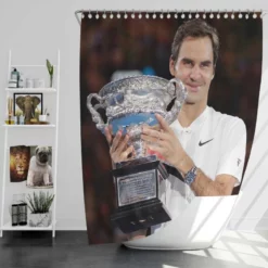 Roger Federer Top Ranked Tennis Player Shower Curtain