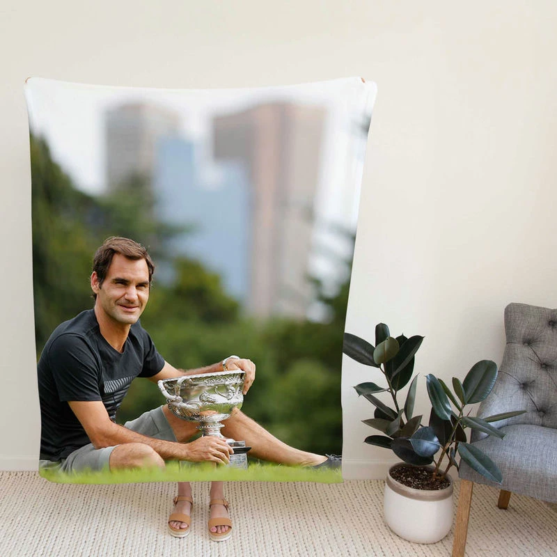 Roger Federer Wimbledon Tennis Player Fleece Blanket