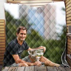 Roger Federer Wimbledon Tennis Player Quilt Blanket