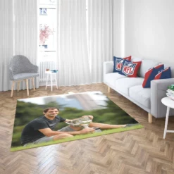 Roger Federer Wimbledon Tennis Player Rug 2