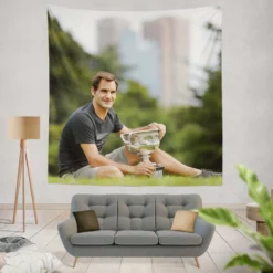 Roger Federer Wimbledon Tennis Player Tapestry